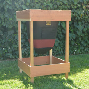He Provides - wooden compost box - corner