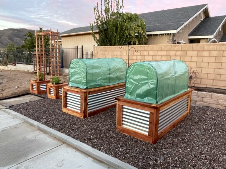 New Raised Bed Garden with Greenhouse Covers in Yucaipa California done by He Provides